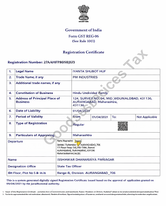 Gst Registration Certificate